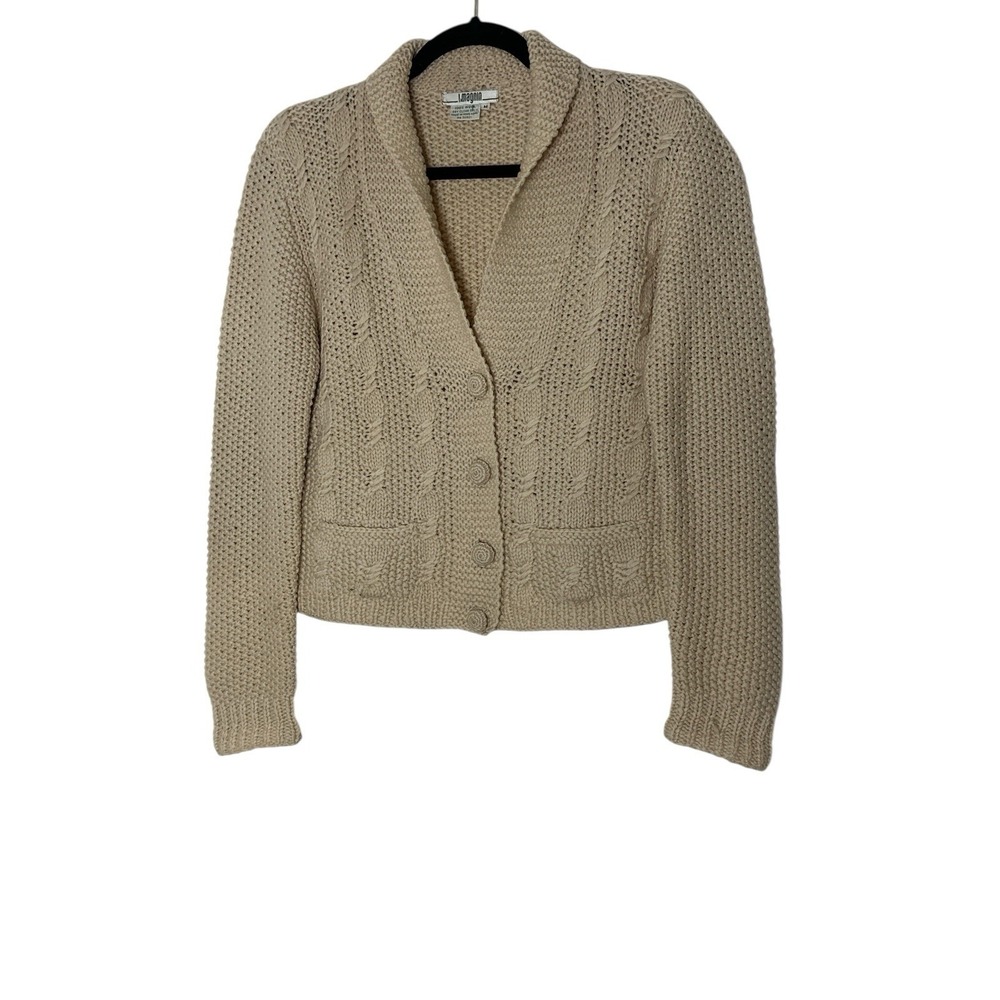 Vintage I.Magnin Cardigan Sweater Women's Medium 100% Wool Old‎ Money Luxury Y2K